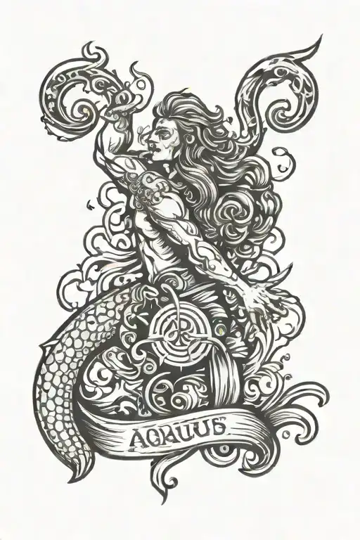 aquarius tattoo design idea