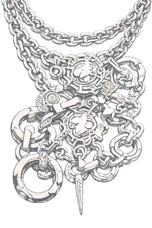 necklace tattoo design idea