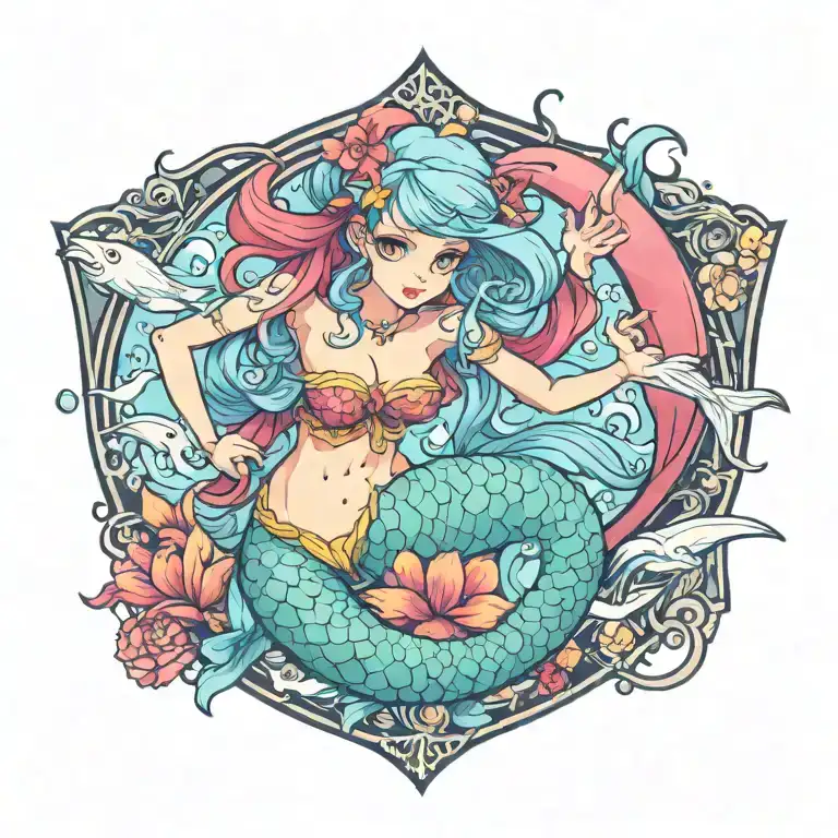 mermaid tattoo design idea