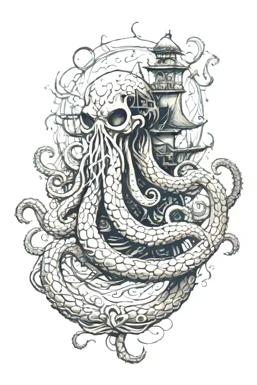 kraken tattoo design idea