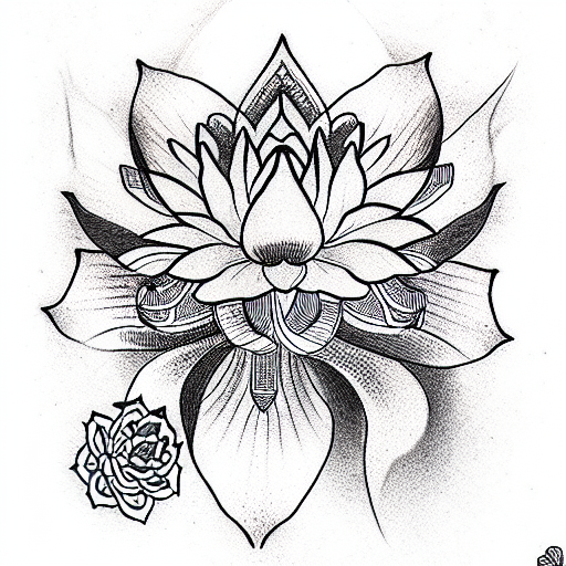 Japanese And Lotus Tattoo On Half Sleeve