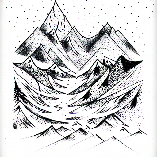 Mountain Scene tattoo design idea