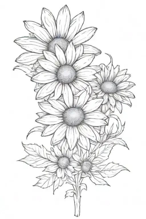 daisy tattoo design idea