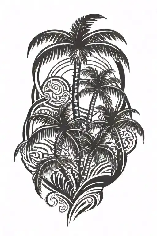 palm-tree tattoo design idea