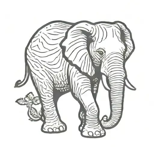 elephant tattoo design idea