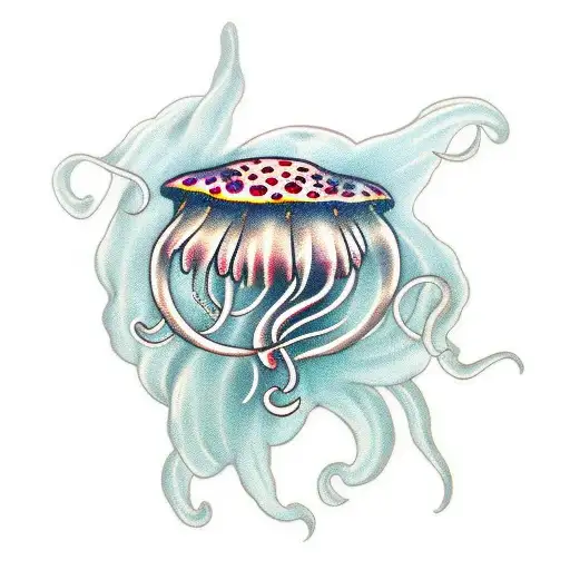 1pc Jellyfish Temporary Tattoo Sticker, Waterproof, Non-reflective, Animal  Design For Women's Arms And Waist | SHEIN USA