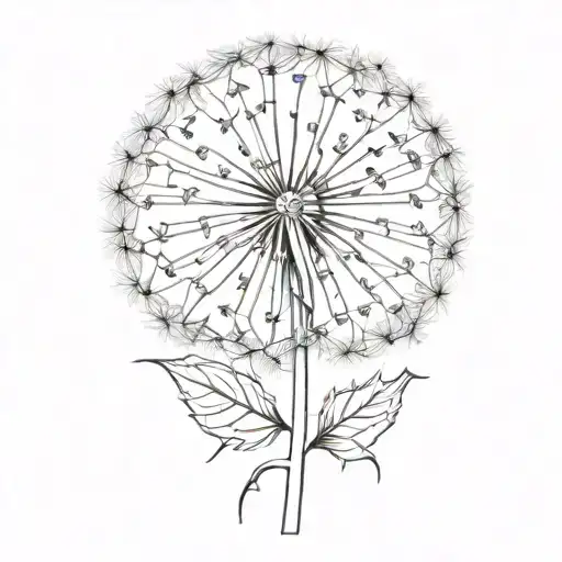 dandelion tattoo design idea