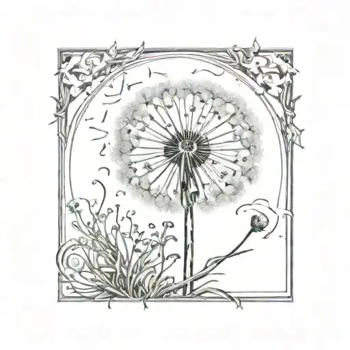 dandelion tattoo design idea