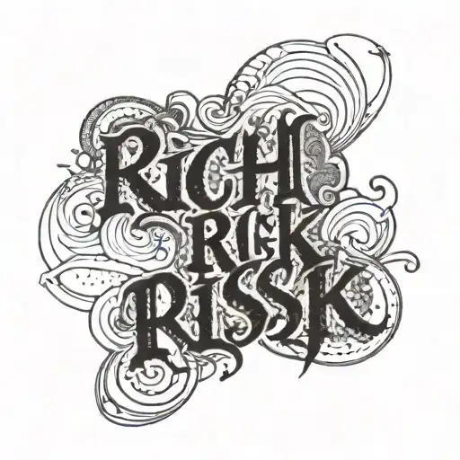 Text with words "Rich Risk" tattoo design idea