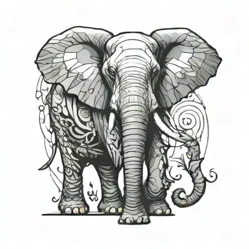 elephant tattoo design idea