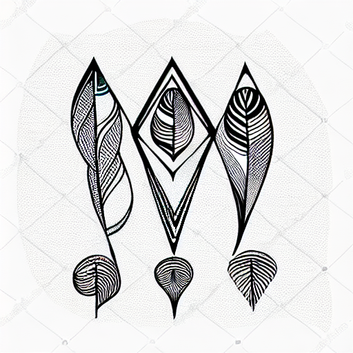 Geometric Feather Tattoo