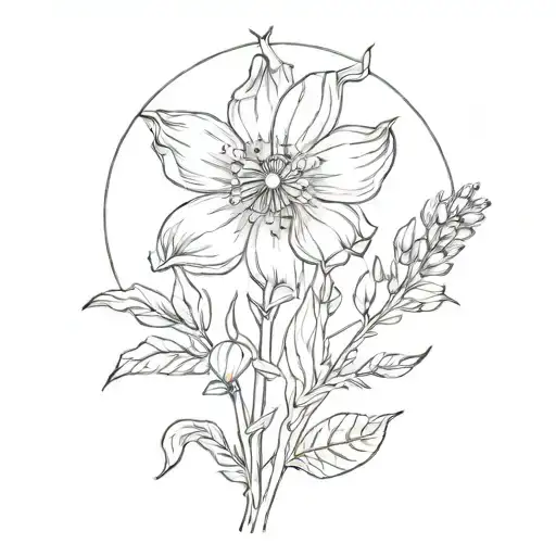 wildflower tattoo design idea