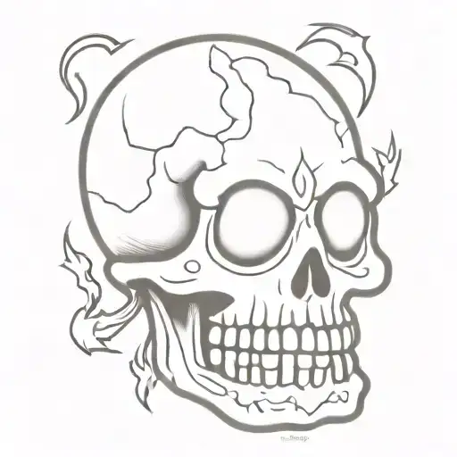 Funny skull flash tattoo design idea
