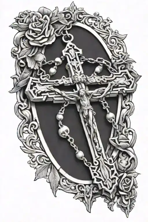 rosary tattoo design idea