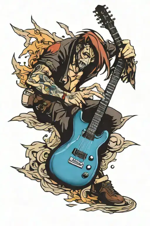 guitar tattoo design idea