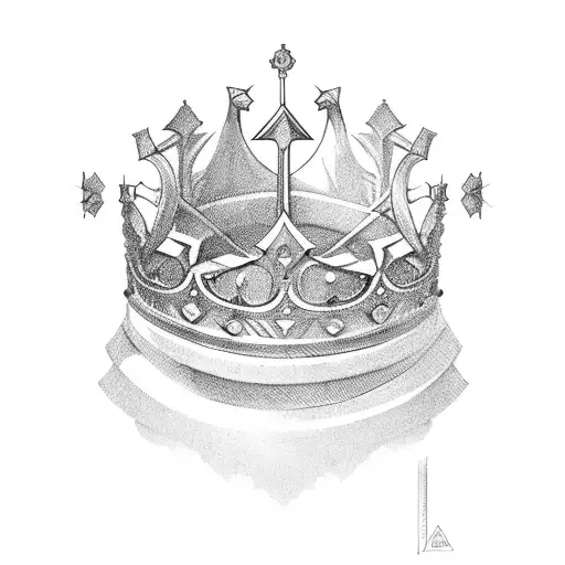 Black And Grey Crown Tattoo Designs