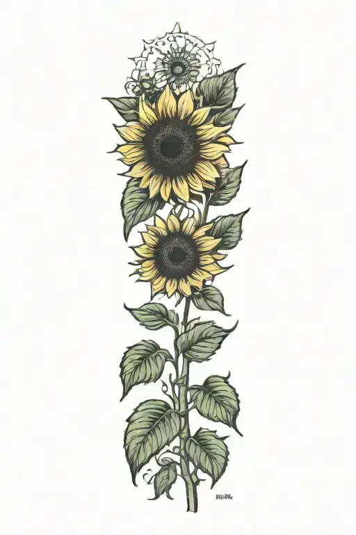 sunflower tattoo design idea