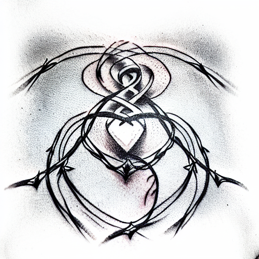 barbed wire drawing tattoo
