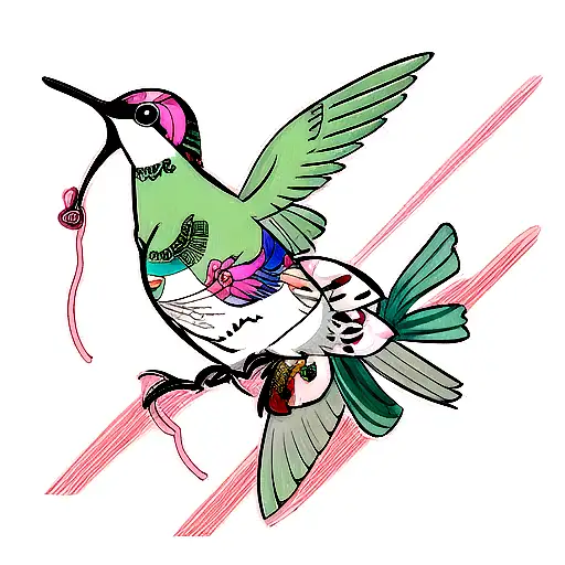 Hummingbird Girl, an art print by Cuine - INPRNT