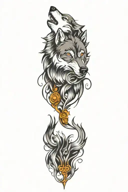 wolf tattoo design idea