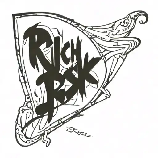 Text "Rich Risk" tattoo design idea