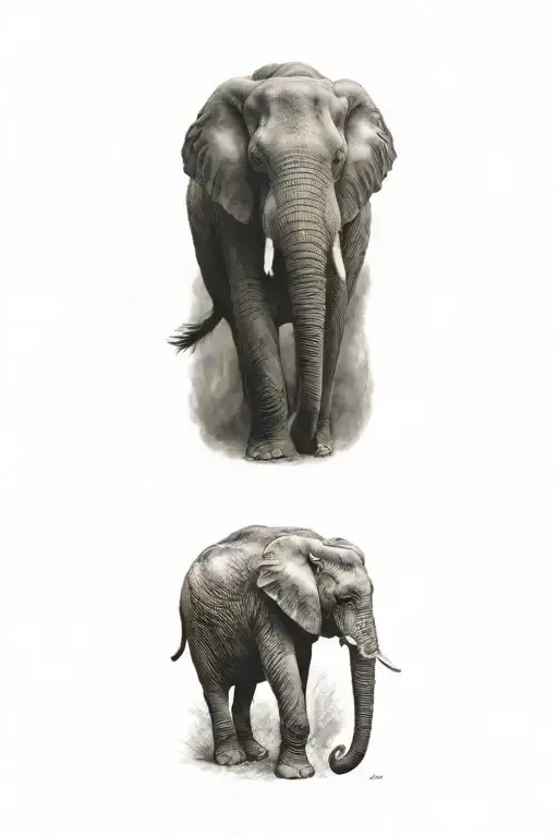 elephant tattoo design idea