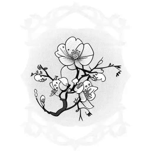 white cherry blossom tattoo