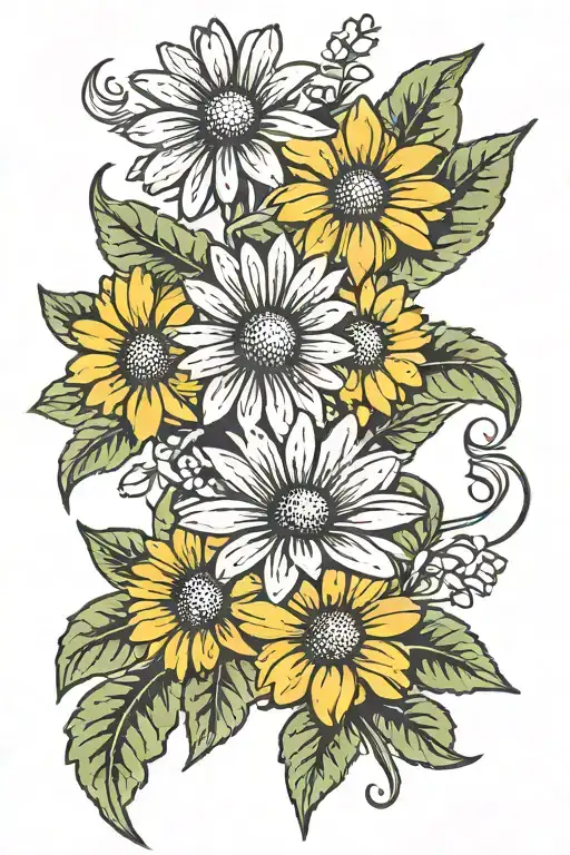 daisy tattoo design idea