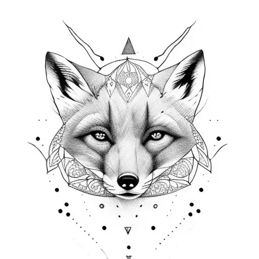 Animal vector fox. Tattoo design Stock Vector | Adobe Stock