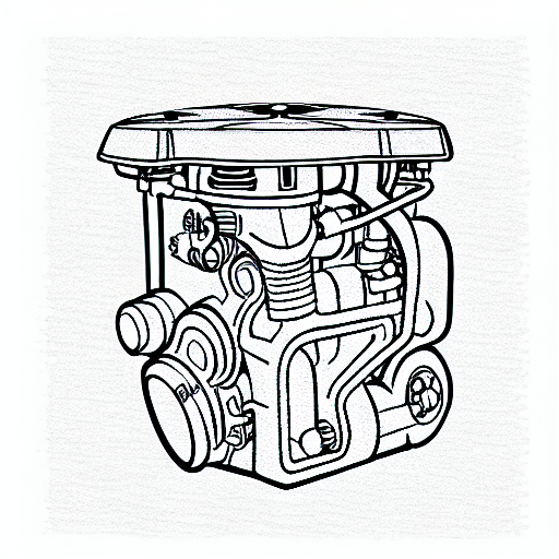 Symmetric Car Engine tattoo design idea