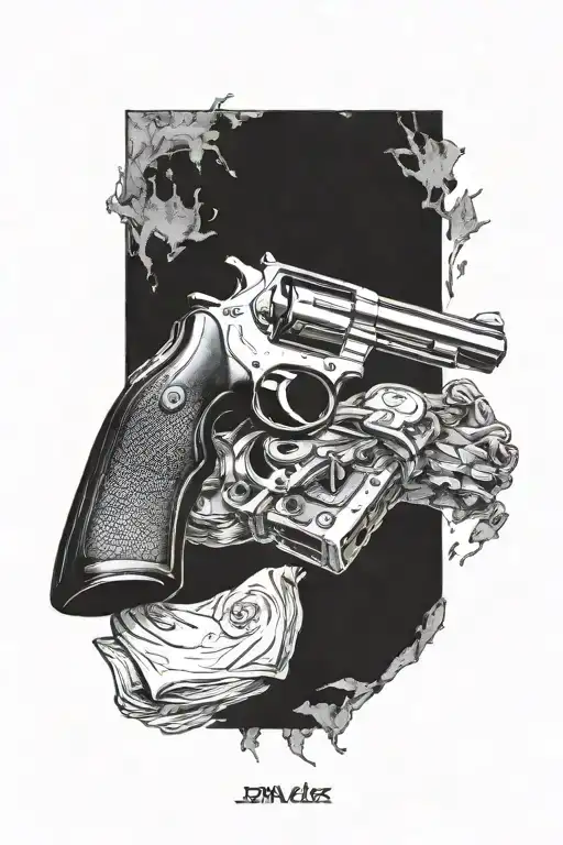 gun tattoo design idea