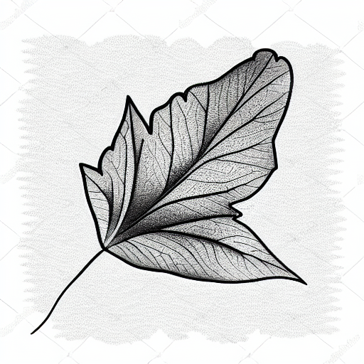 Minimalist "Leaf" Tattoo Idea BlackInk AI