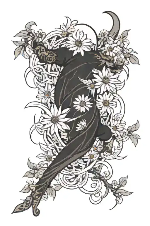 daisy tattoo design idea