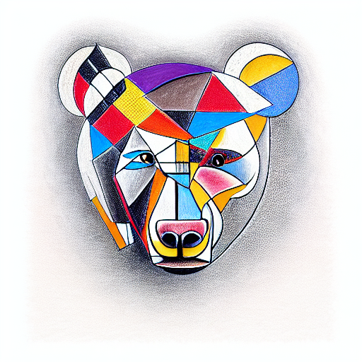 Cubism Picasso Bear tattoo design idea