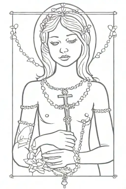 rosary tattoo design idea