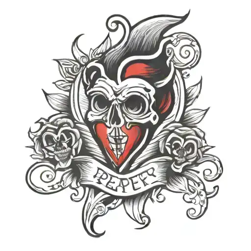 Reaper Sacred Heart tattoo design idea