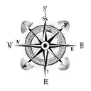 Compass tattoo design idea