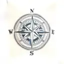 Compass tattoo design idea
