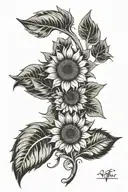 sunflower tattoo design idea