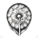 dandelion tattoo design idea