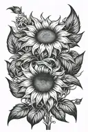 sunflower tattoo design idea