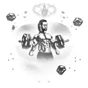 dumbbells, body builder tattoo design idea
