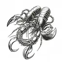 2 lobsters in a 69 shape tattoo design idea