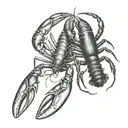 2 lobsters in a 69 shape tattoo design idea
