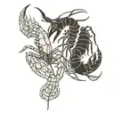 2 lobsters in a 69 shape tattoo design idea