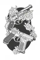 gun tattoo design idea