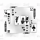 Playing card queen and playing card joker at a table playing poker tattoo design idea