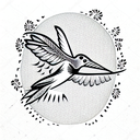 Hummingbird tattoo design idea