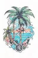 palm-tree tattoo design idea