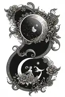 sun and moon tattoo design idea